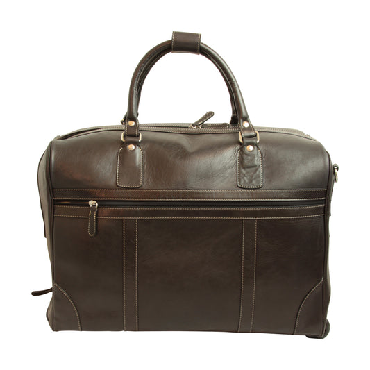 Oiled Calfskin leather duffel bag - Dark Brown