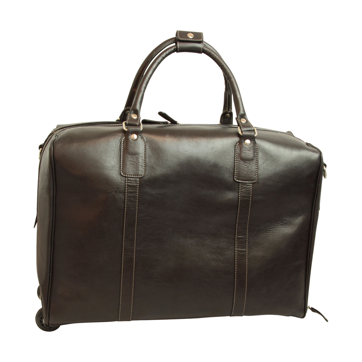 Oiled Calfskin leather duffel bag - Dark Brown