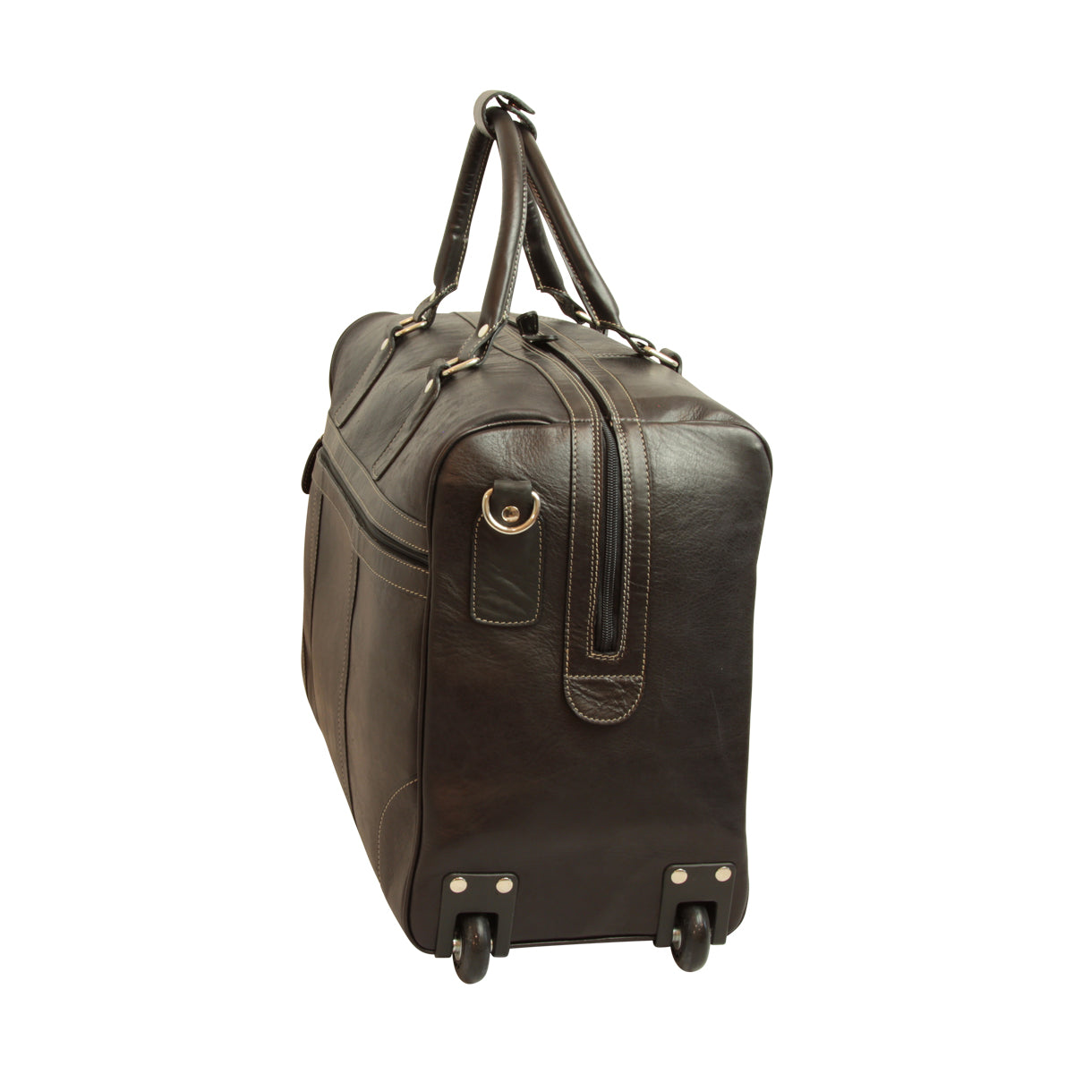 Oiled Calfskin leather duffel bag - Dark Brown