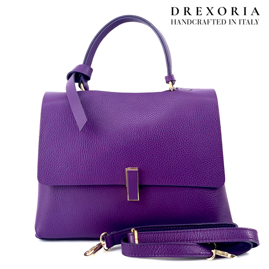 Royal Plum - Valentina Leather Handbag - Lusso 003