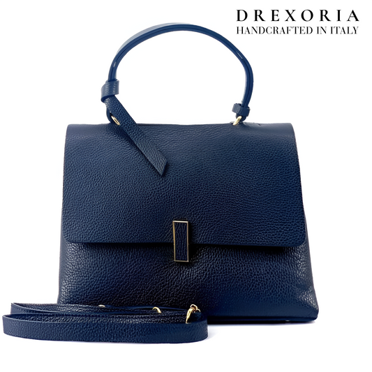 Midnight Blue - Valentina Leather Handbag - Lusso 003