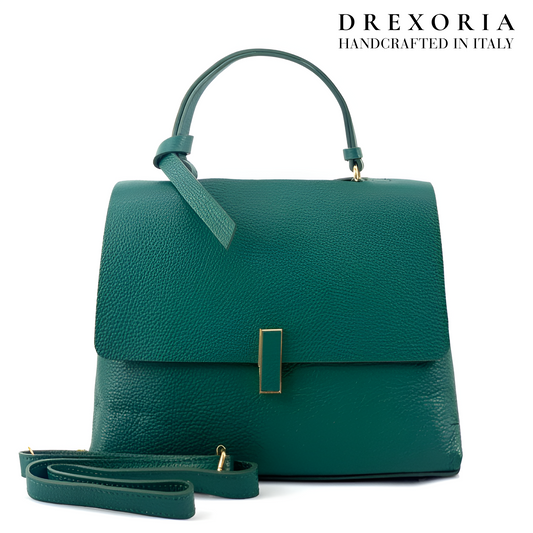 Forest Green - Valentina Leather Handbag - Lusso 003
