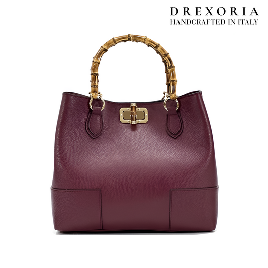 Bourdeaux Noire - Aurielle Luxury Italian Leather Handbag | Drexoria Lusso 005
