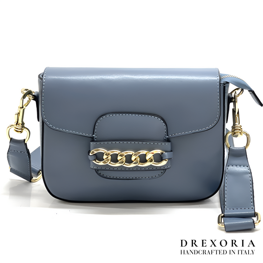 Grace – Mist Blue Leather Crossbody Bag – Lusso 002