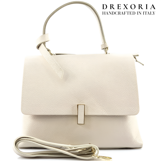 Velvet Beige - Valentina Leather Handbag - Lusso 003