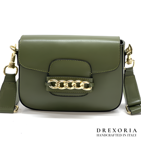 Grace – Forest Green Leather Crossbody Bag – Lusso 002
