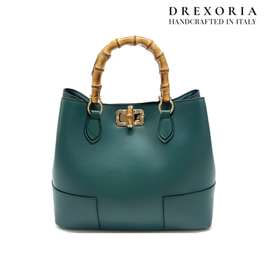 Obsidian Green - Aurielle Leather Handbag – Lusso 005