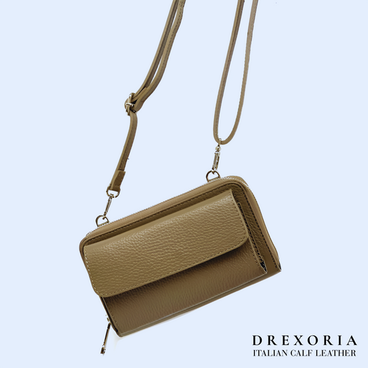 Charcoal Taupe - The Carina Leather Phone Holder | Lusso 001