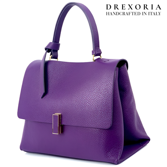 Royal Plum - Valentina Leather Handbag - Lusso 003