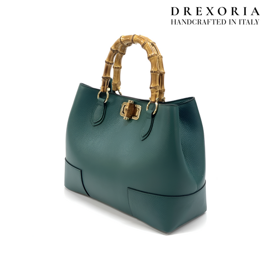Obsidian Green - Aurielle Leather Handbag – Lusso 005