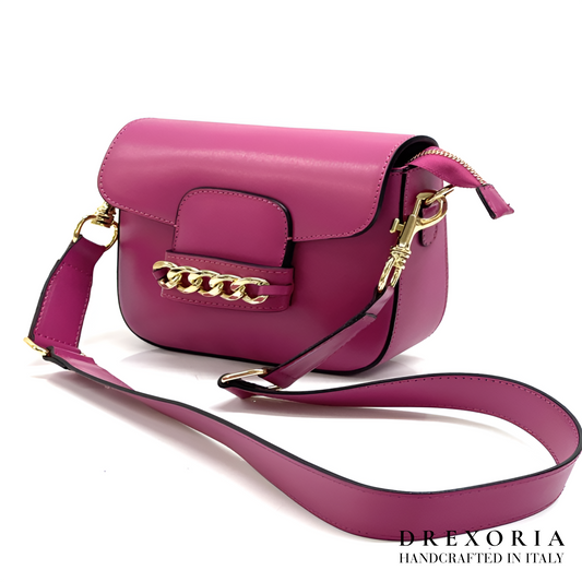 Grace – Fuchsia Glow Leather Crossbody Bag – Lusso 002