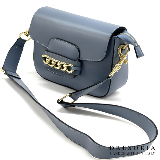 Grace – Mist Blue Leather Crossbody Bag – Lusso 002