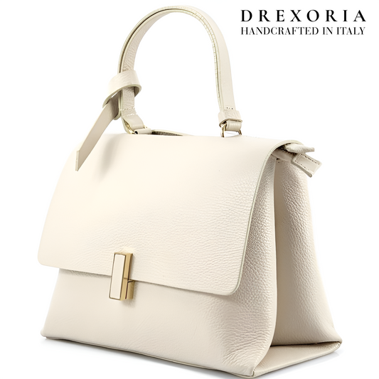 Velvet Beige - Valentina Leather Handbag - Lusso 003