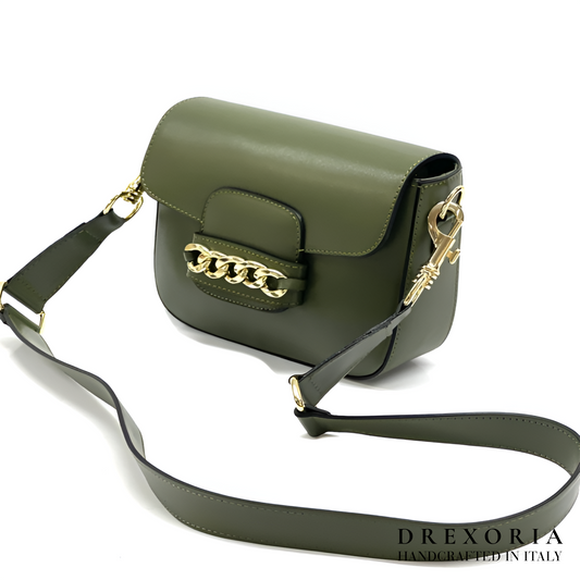 Grace – Forest Green Leather Crossbody Bag – Lusso 002