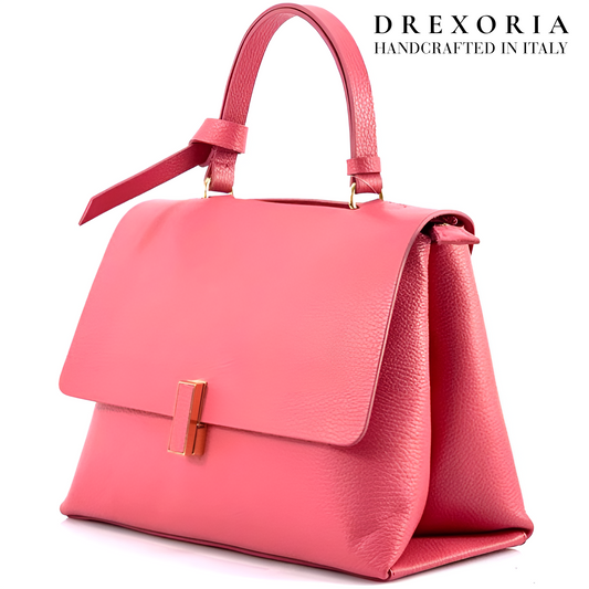 Blush Coral - Valentina Leather Handbag - Lusso 003
