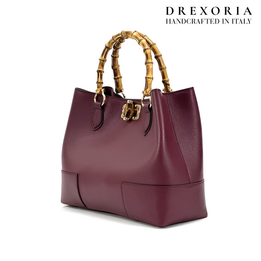 Bourdeaux Noire - Aurielle Luxury Italian Leather Handbag | Drexoria Lusso 005