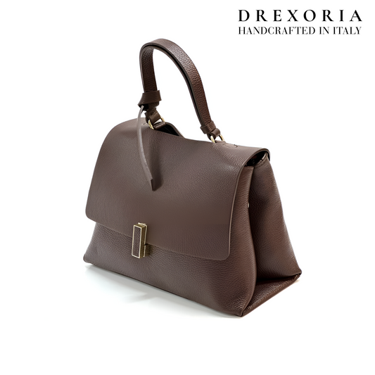 Espresso Brown - Valentina Leather Handbag - Lusso 003