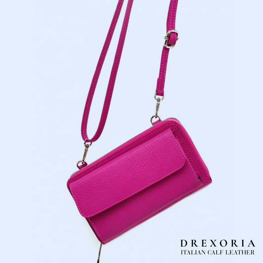 Fuchsia Glow - The Carina Leather Phone Holder | Lusso 001
